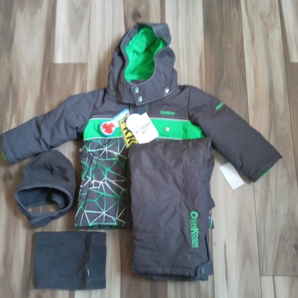 OshKosh B'gosh Kids Gray and Green Winter Jacket Set - Picture 3 of 7